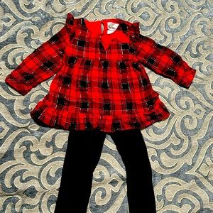 Rare Edition Toddler Girl Christmas/Holiday Plaid Legging Set